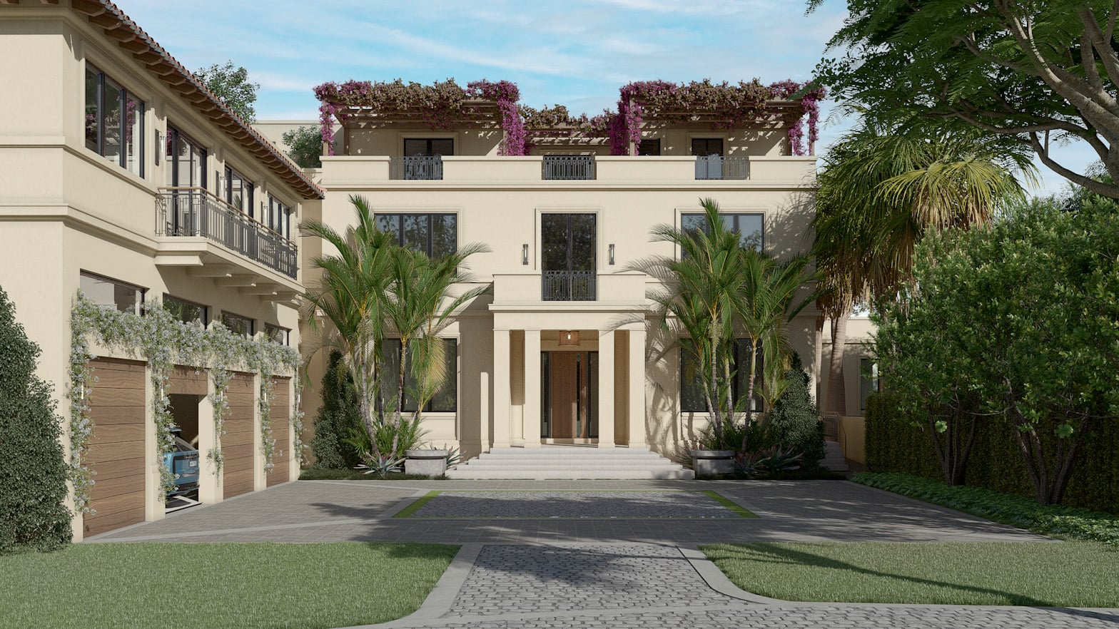Grand exterior of Fisher Island Miami luxury mansion - buyers in 2026 should add eminent domain due diligence to their checklist