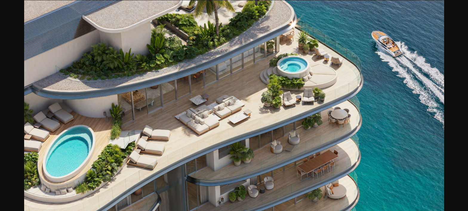 Pagani Residences Penthouse – Private Terrace and Bay Views Miami Pagani Residences penthouse exterior with private rooftop terrace and panoramic Biscayne Bay views in North Bay Village, Miami