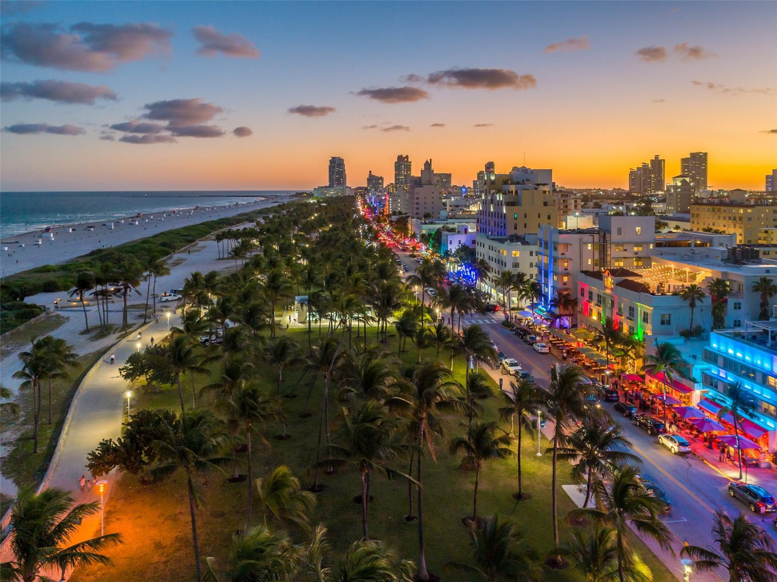 South Beach Miami Art Deco District home for sale with ocean views at sunset