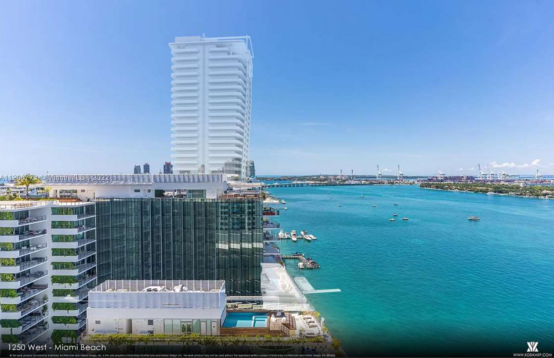 1250 West Avenue Miami Beach residences with waterfront views of Biscayne Bay in the Sunset Harbour neighborhood of South Beach, developed by Terra