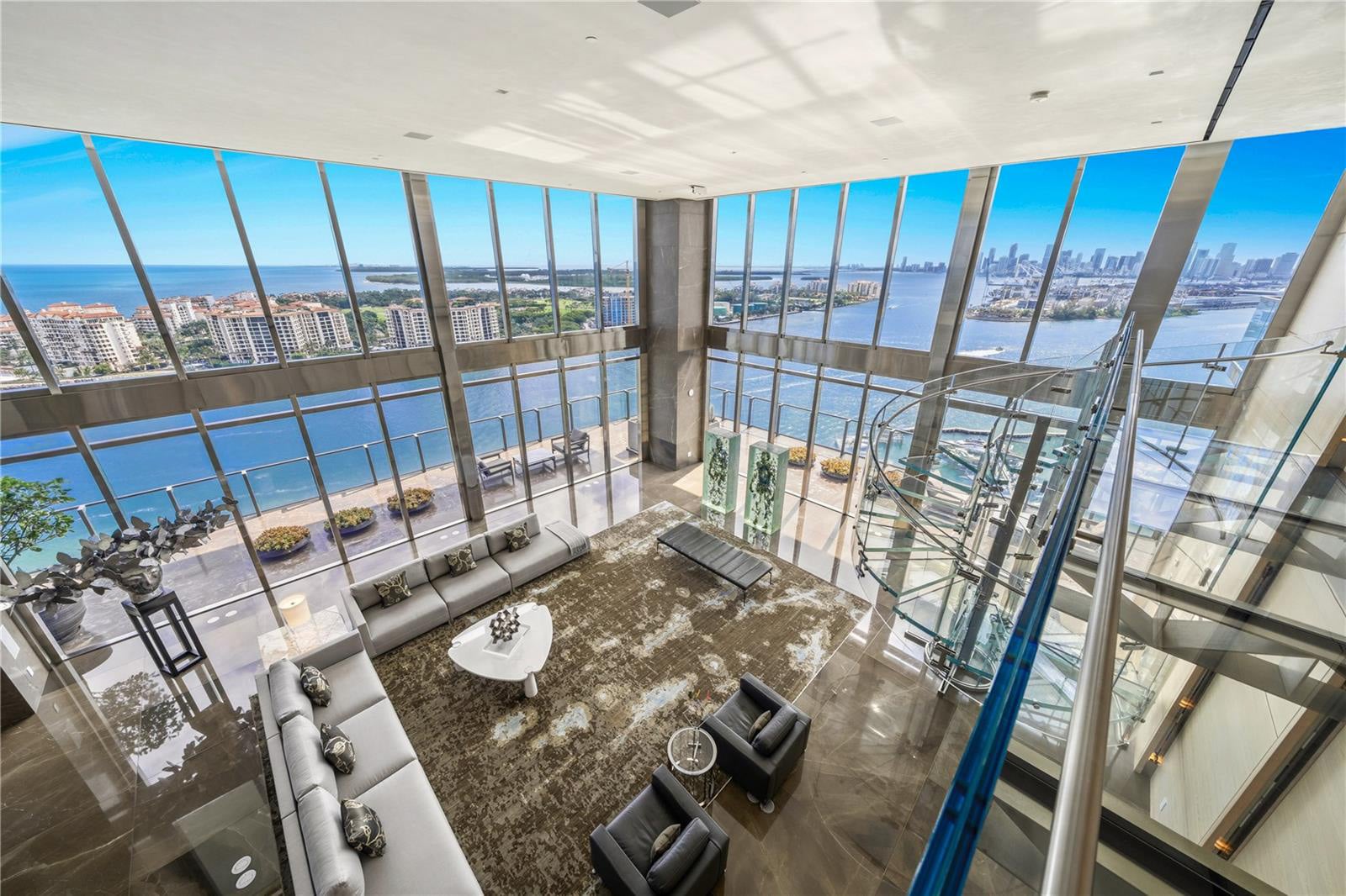 Interior of the Apogee South Beach penthouse residence with luxury finishes and ocean views