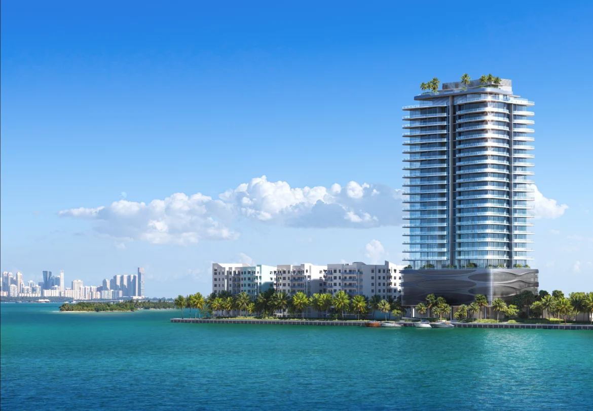 Pagani Residences Miami luxury tower rendering — 30-story Pagani-branded condominium in North Bay Village with Biscayne Bay views