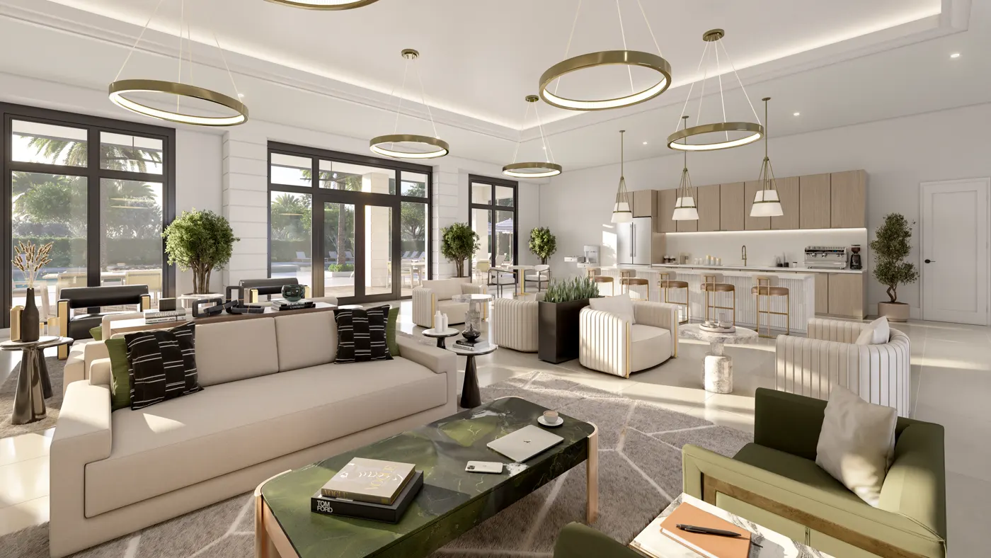 Interior lounge of the Greenview at Presidential clubhouse
