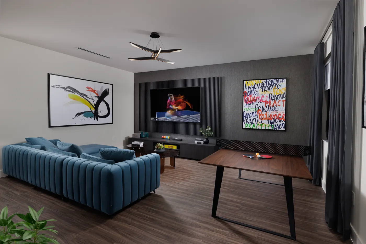 Upstairs game room in the Sommerset model at Greenview at Presidential